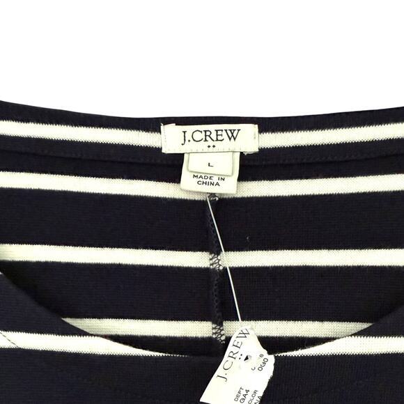 NWT J. Crew Factory Striped Maritime Dress Ivory Navy Blue Size L Large Nautical - Picture 5 of 10